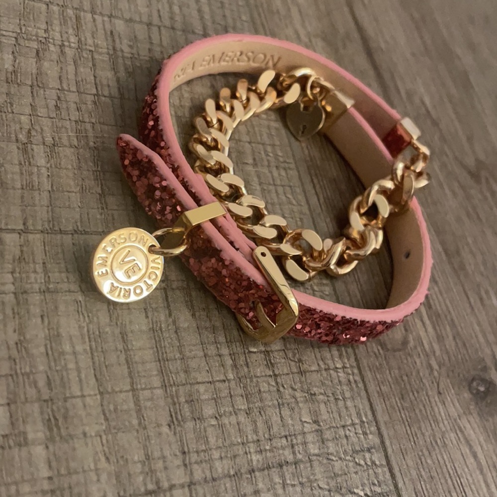 Victoria Emerson Pink Sparkly Wrap Bracelet